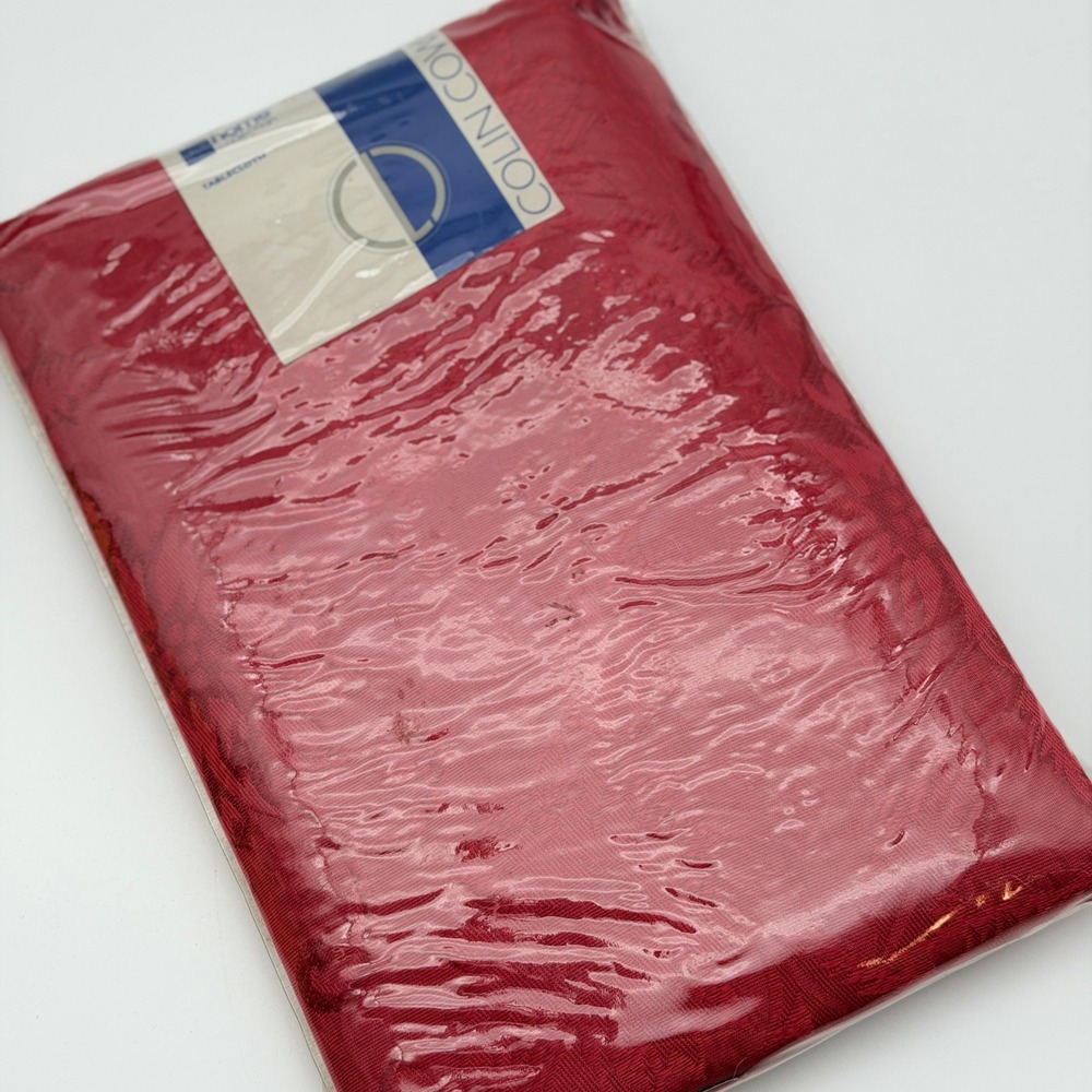 Colin Cowie JCPenney Home Red Crewel Damask Tablecloth 60x120 New Holiday Decor